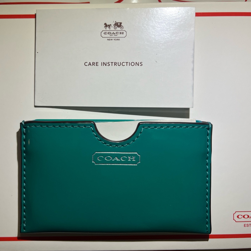 Coach Turquoise Mirror with Holder